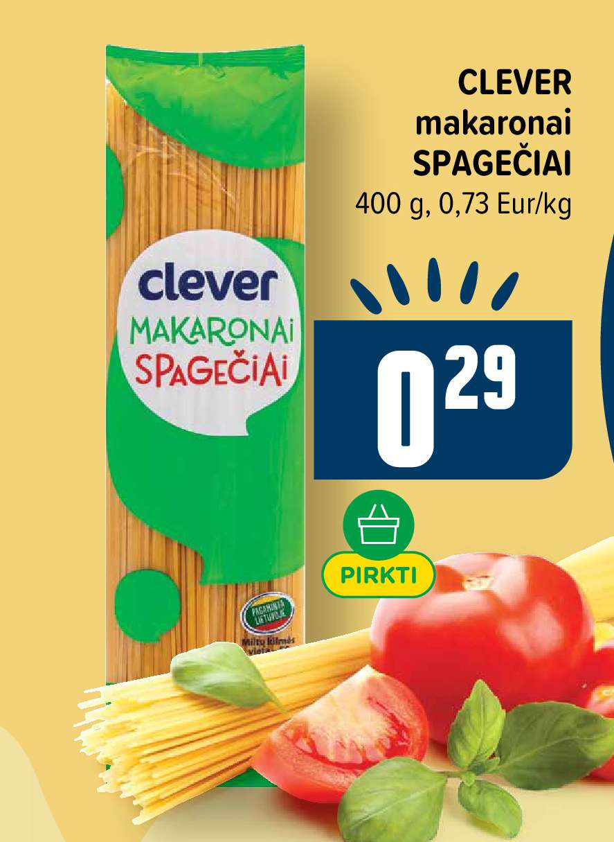 CLEVER makaronai SPAGEČIAI, 400 g