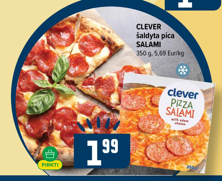 CLEVER šaldyta pica SALAMI, 350 g