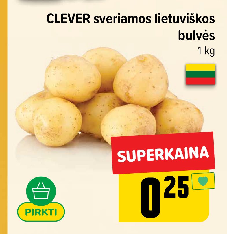 CLEVER sveriamos lietuviškos bulvės, 1 kg
