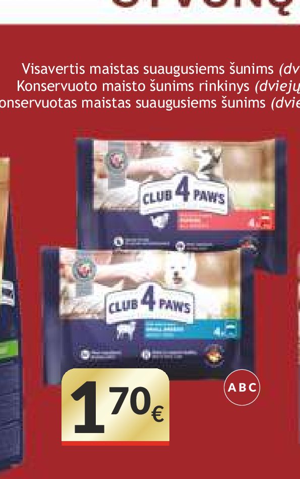 CLUB 4 PAWS Konservuoto maisto šunims rinkinys, 4 x 85 g