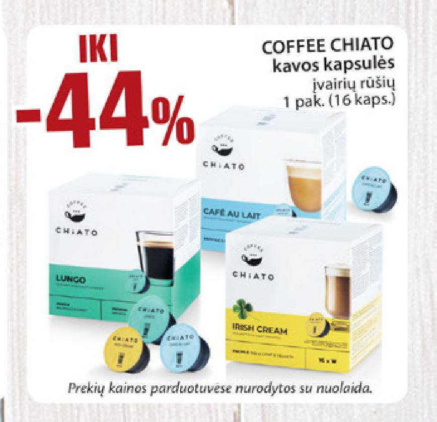 COFFEE CHIATO kavos kapsulės, 1 pak.