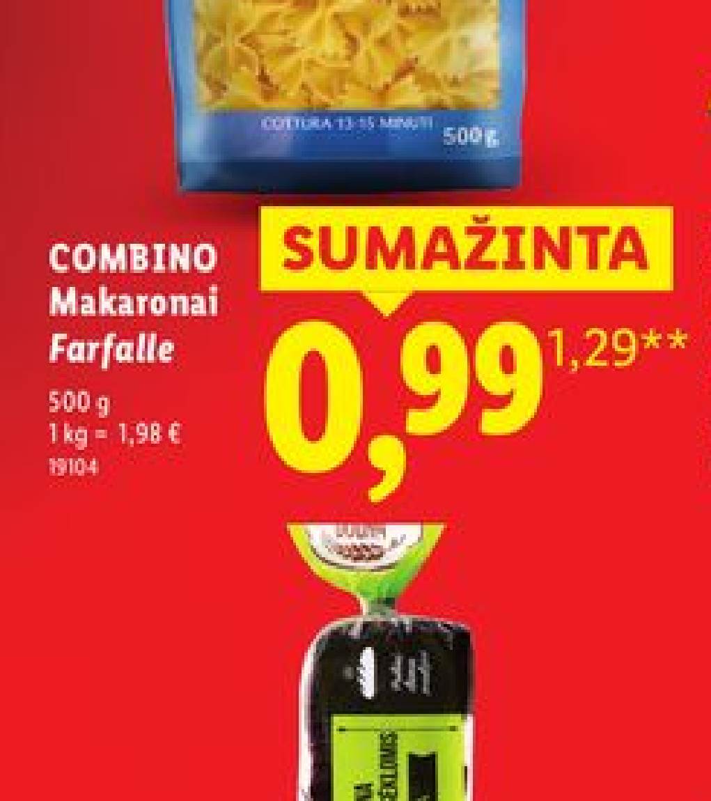 COMBINO Makaronai Farfalle, 500 g