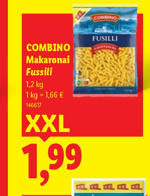 COMBINO Makaronai Fussili, 1.2 kg