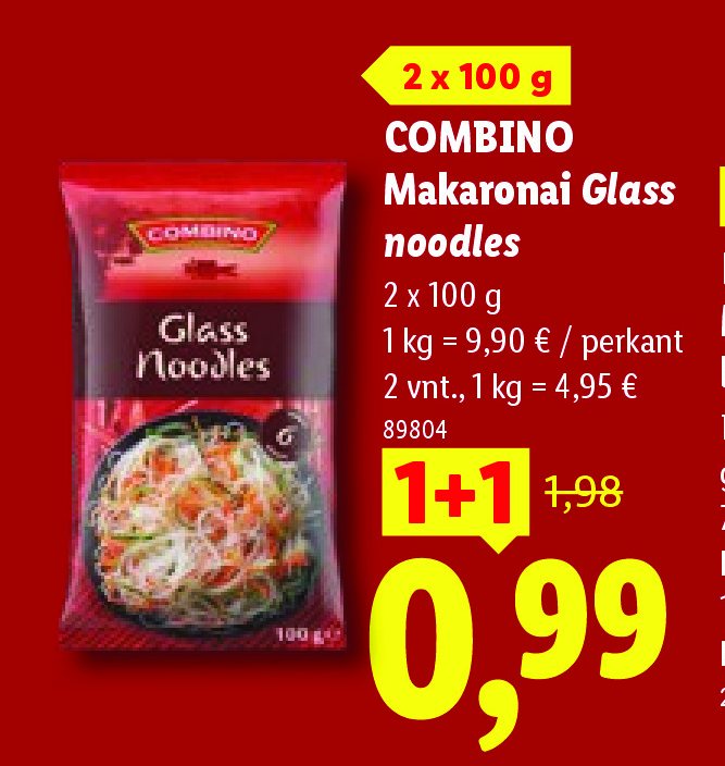 COMBINO Makaronai Glass noodles, 2 x 100 g