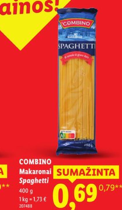 COMBINO Makaronai Spaghetti, 400 g