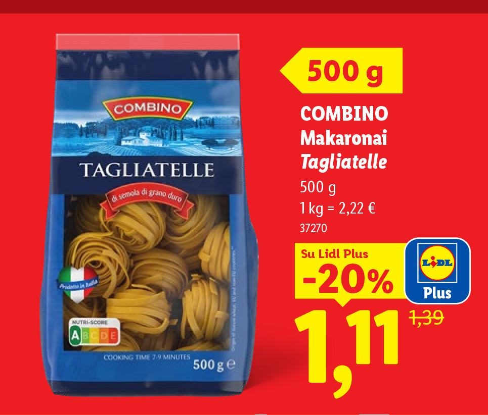 COMBINO Makaronai Tagliatelle, 500 g