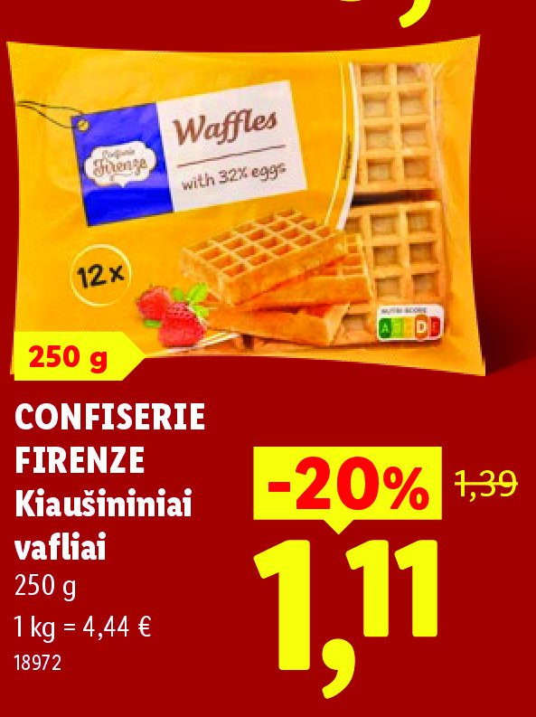 CONFISERIE FIRENZE Kiaušininiai vafliai, 250 g