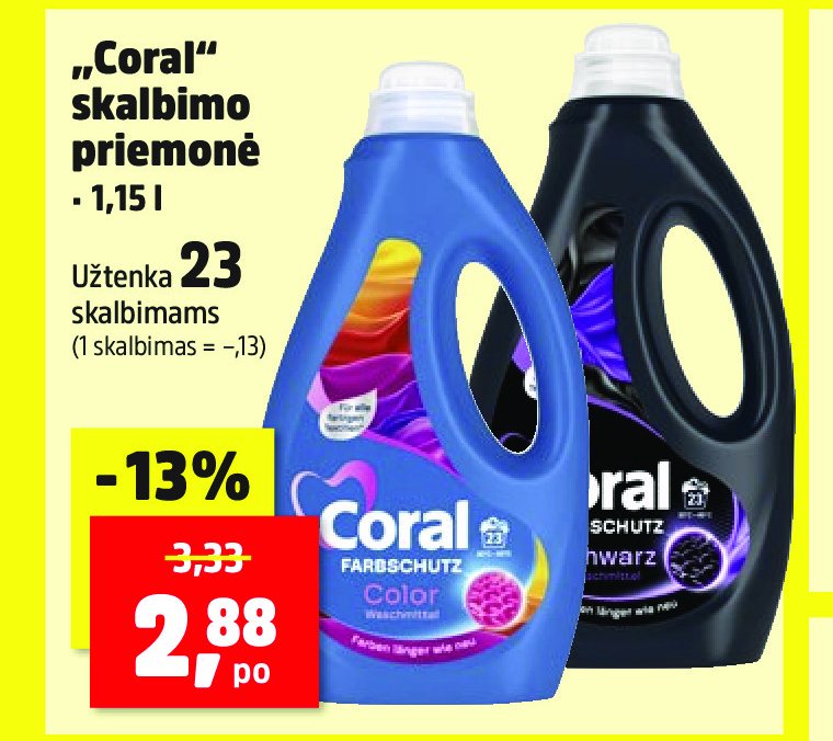 „Coral“ skalbimo priemonė, 1.15 l
