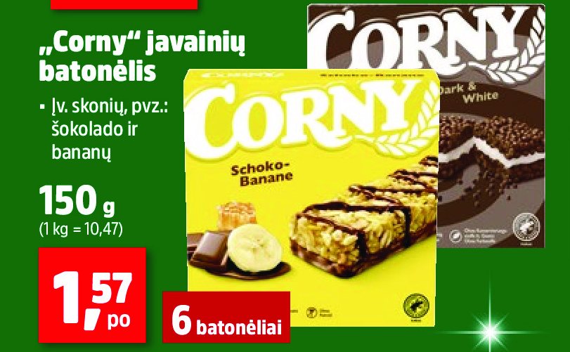 „Corny“ javainių batonėlis, 150 g