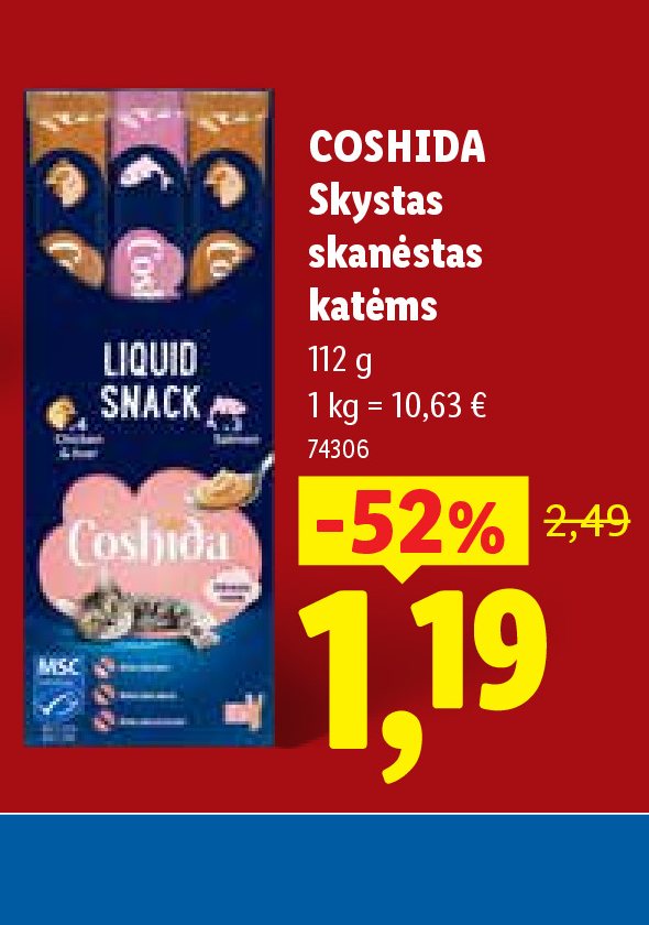 COSHIDA Skystas skanėstas katėms, 112 g