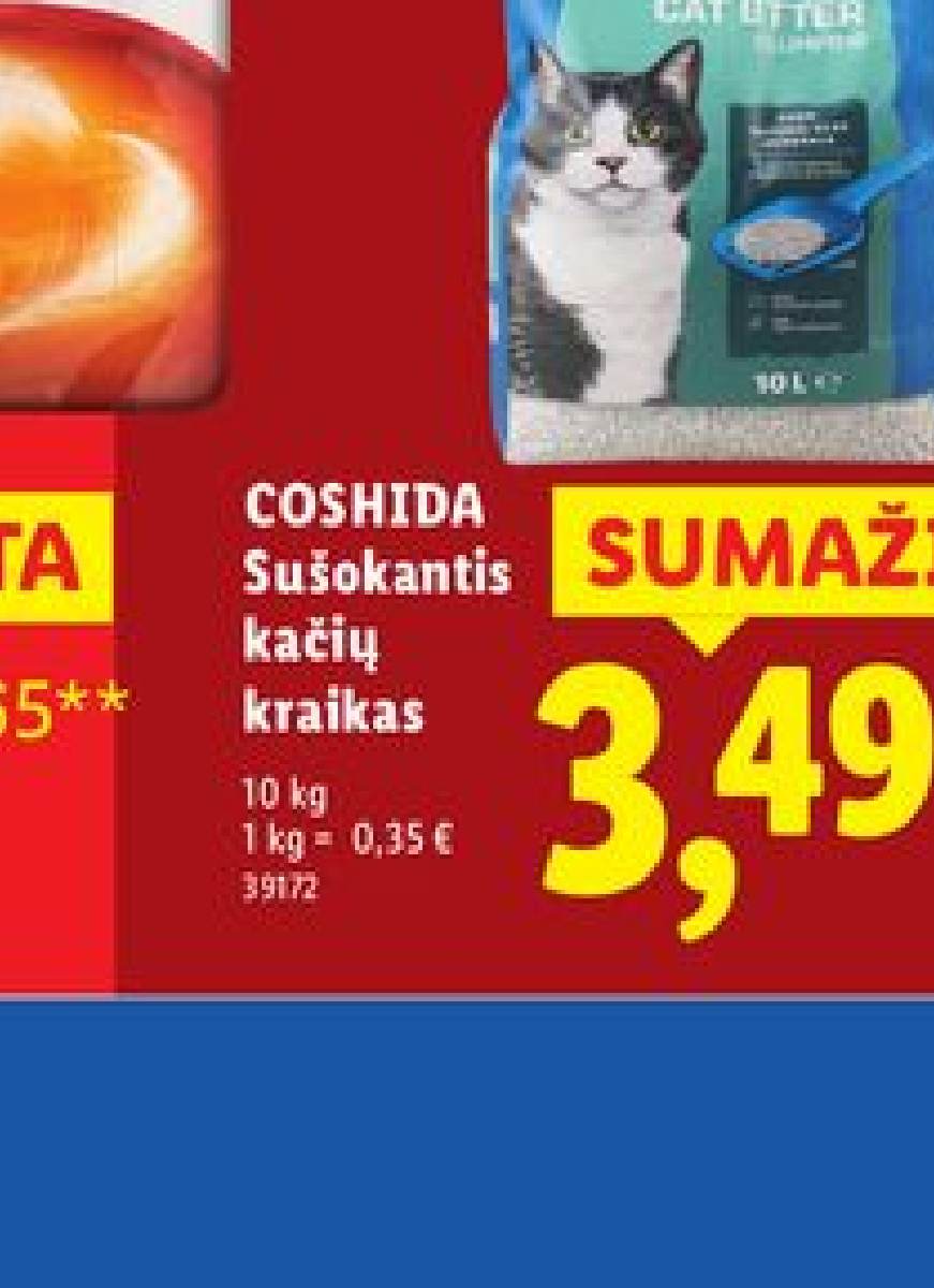 COSHIDA Sušokantis kačių kraikas, 10 kg