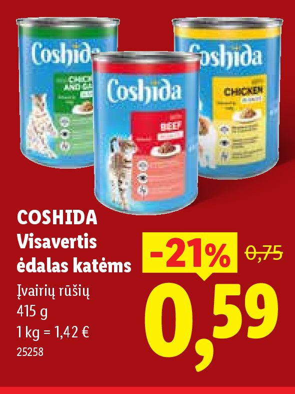COSHIDA Visavertis ėdalas katėms, 415 g