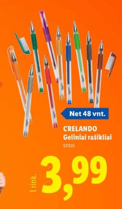 CRELANDO Geliniai rašikliai, 48 vnt