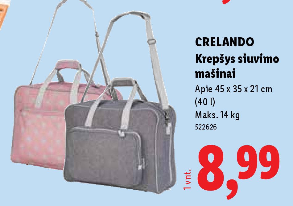 CRELANDO Krepšys siuvimo mašinai, 40 l