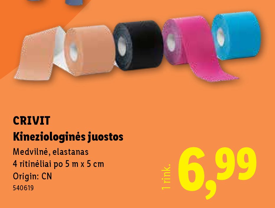 CRIVIT Kineziologinės juostos, 5 m