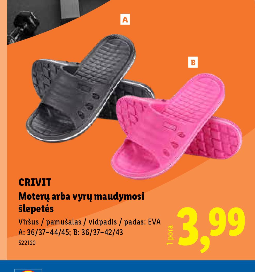 CRIVIT Moterų arba vyrų maudymosi šlepetės