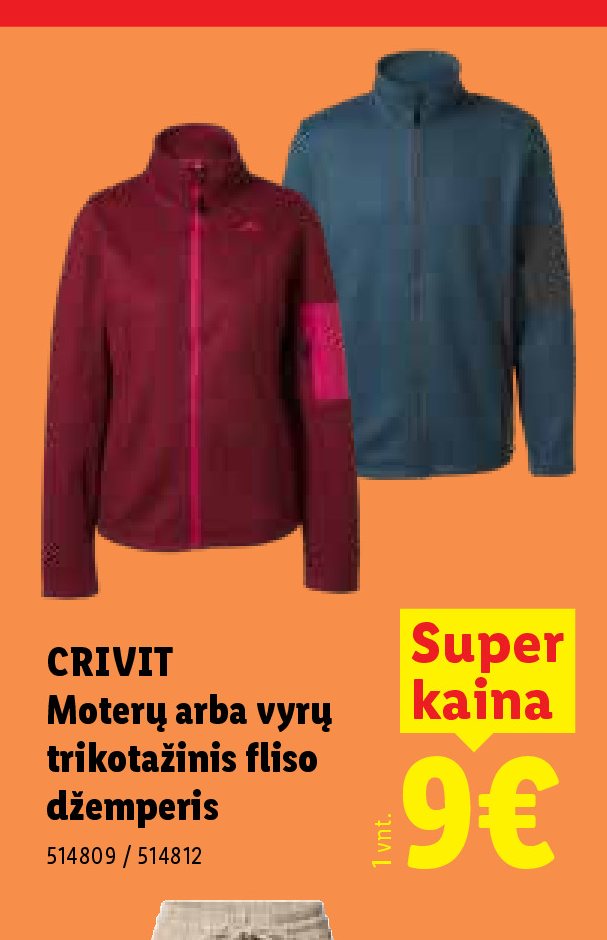 CRIVIT Moterų arba vyrų trikotažinis fliso džemperis