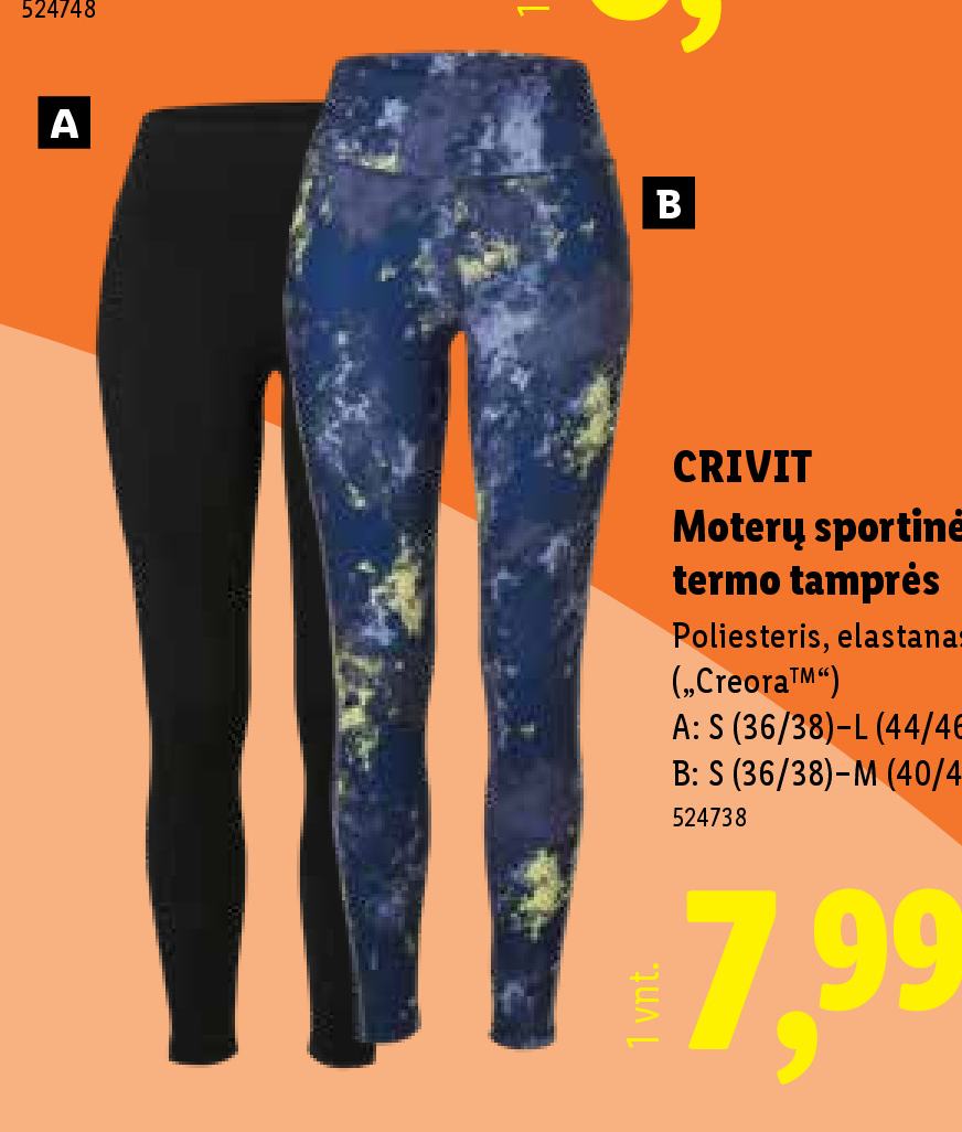 CRIVIT Moterų sportinės termo tamprės