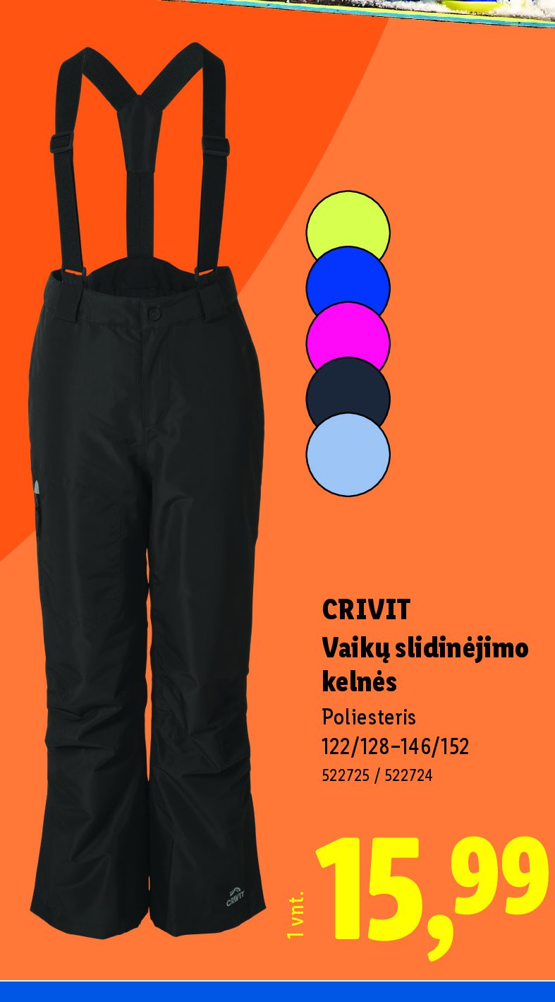 CRIVIT Vaikų slidinėjimo kelnės