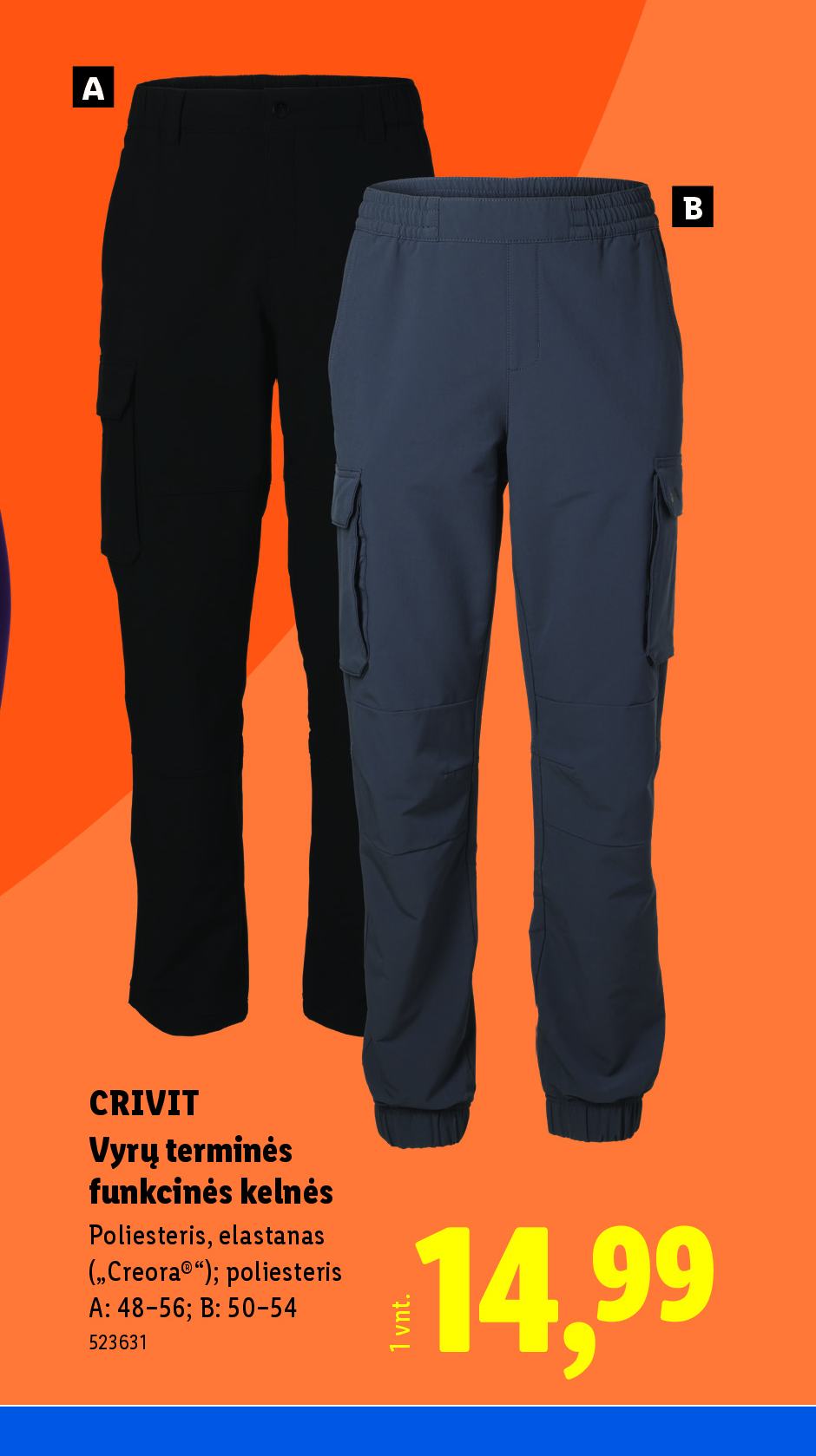 CRIVIT Vyrų terminės funkcinės kelnės