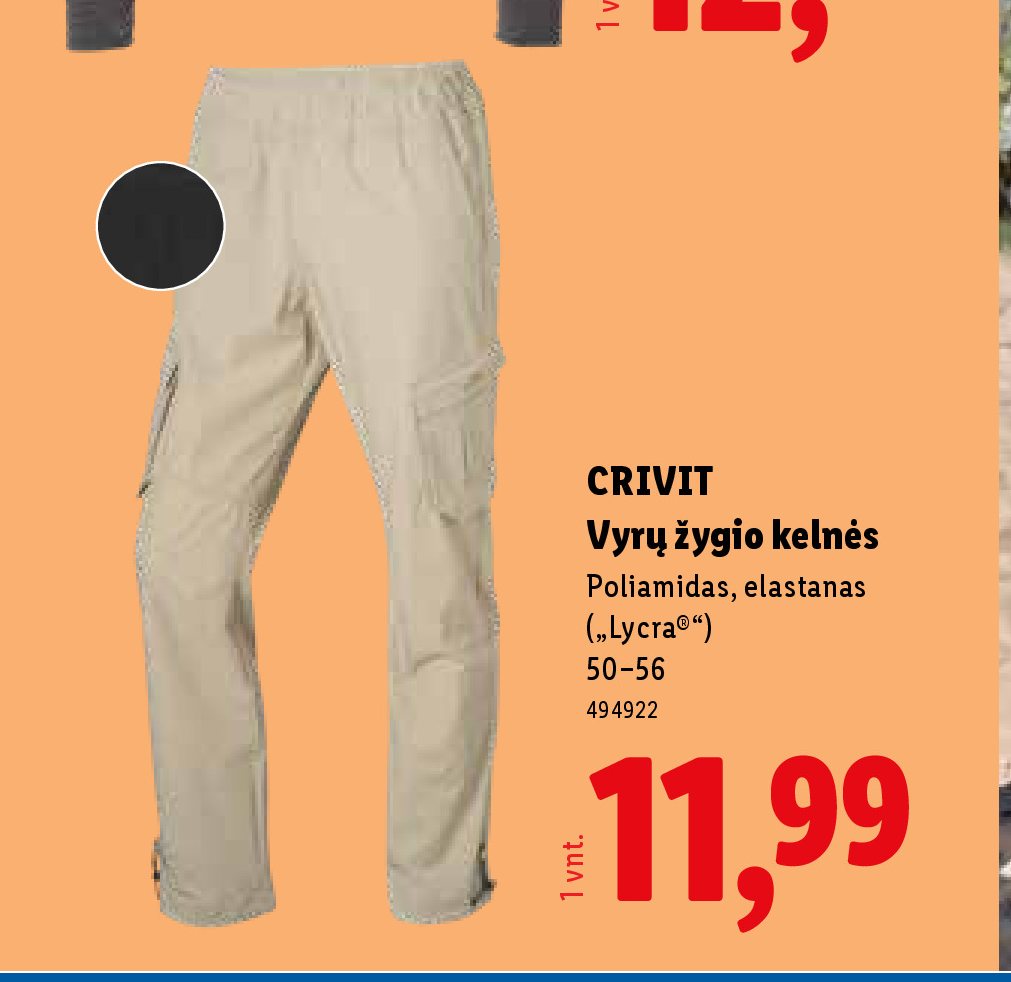 CRIVIT Vyrų žygio kelnės