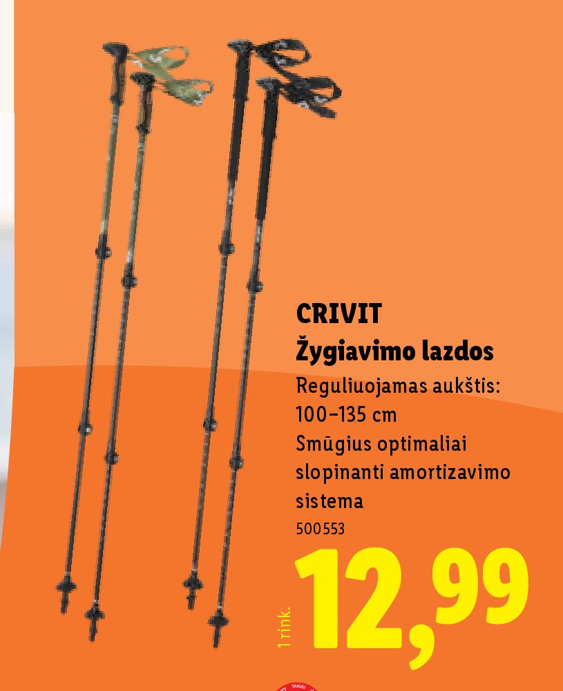 CRIVIT Žygiavimo lazdos