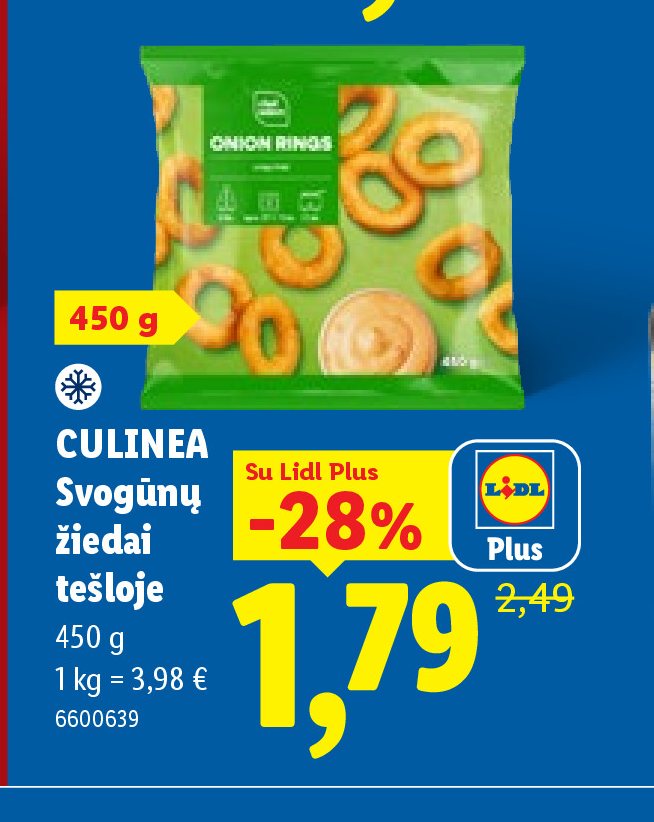 CULINEA Svogūnų žiedai tešloje, 450 g