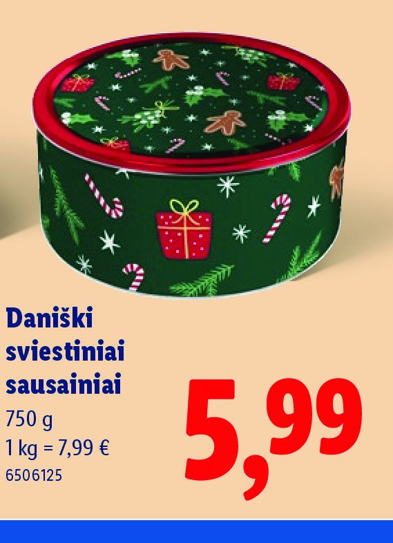 Daniški sviestiniai sausainiai, 750 g