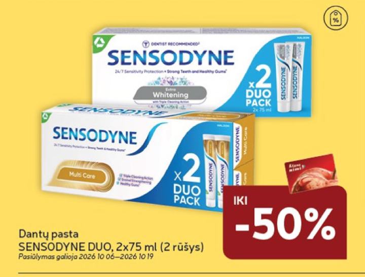 Dantų pasta SENSODYNE DUO, 2 x 75 ml
