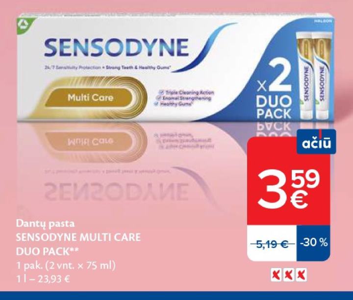 Dantų pasta SENSODYNE MULTI CARE DUO PACK, 75 ml