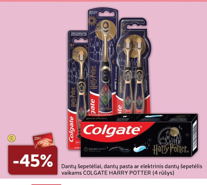 Dantų šepetėliai, dantų pasta ar elektrinis dantų šepetėlis vaikams COLGATE HARRY POTTER