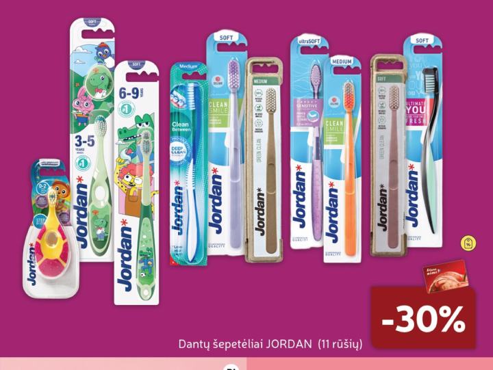Dantų šepetėliai JORDAN