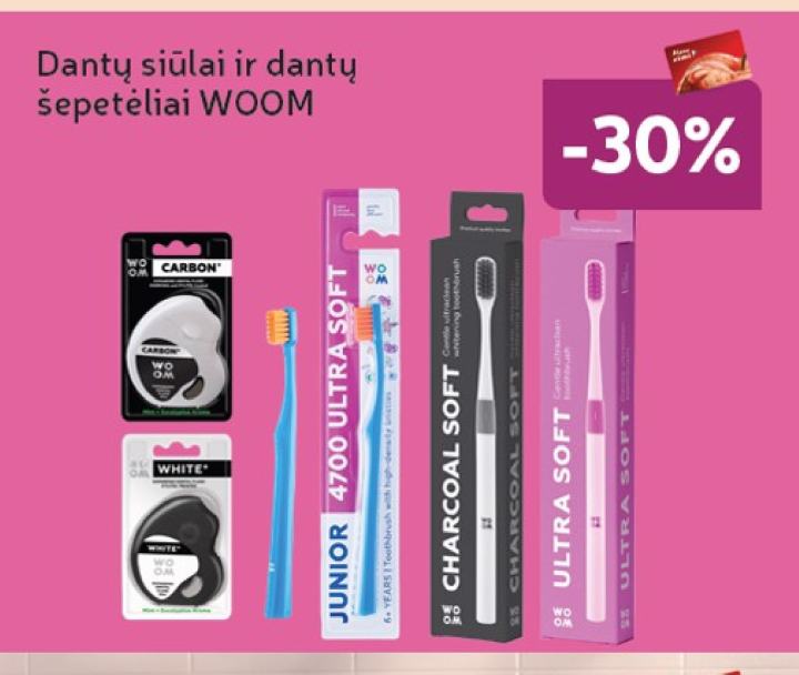 Dantų siūlai ir dantų šepetėliai WOOM