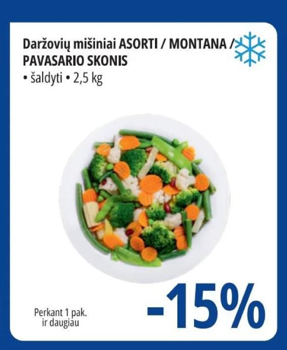Daržovių mišiniai ASORTI / MONTANA / PAVASARIO SKONIS, 2.5 kg
