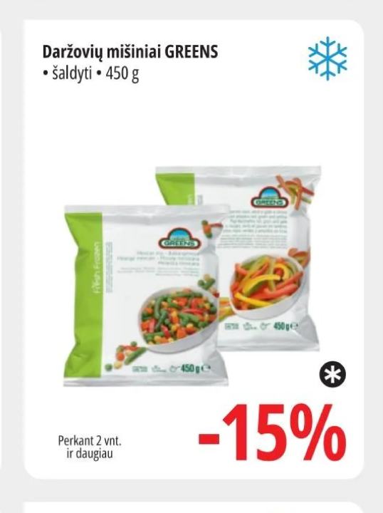 Daržovių mišiniai GREENS, 450 g