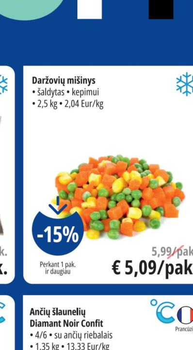 Daržovių mišinys, 2.5 kg