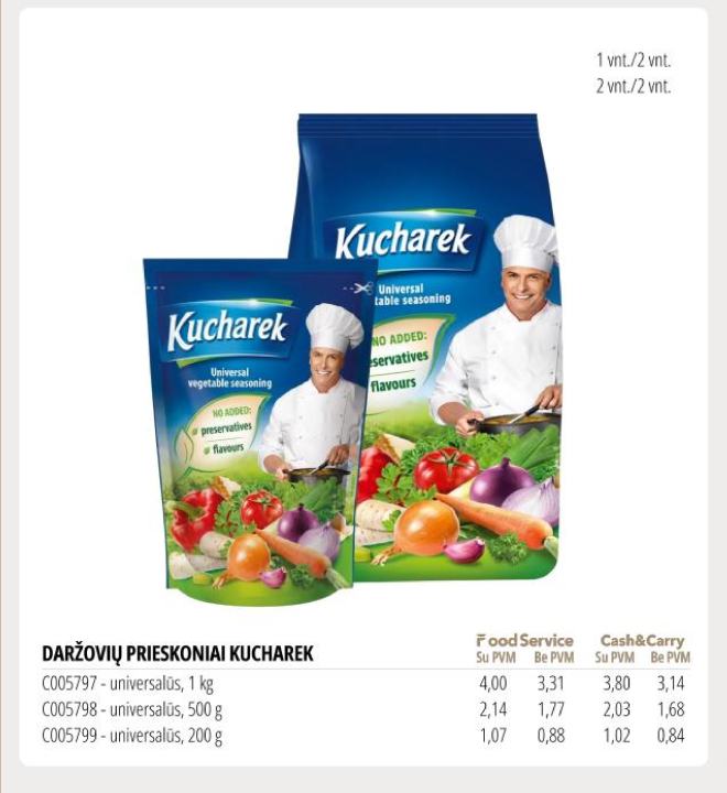 DARŽOVIŲ PRIESKONIAI KUCHAREK, 1 kg