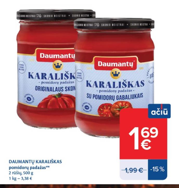 DAUMANTŲ KARALIŠKAS pomidorų padažas, 500 g