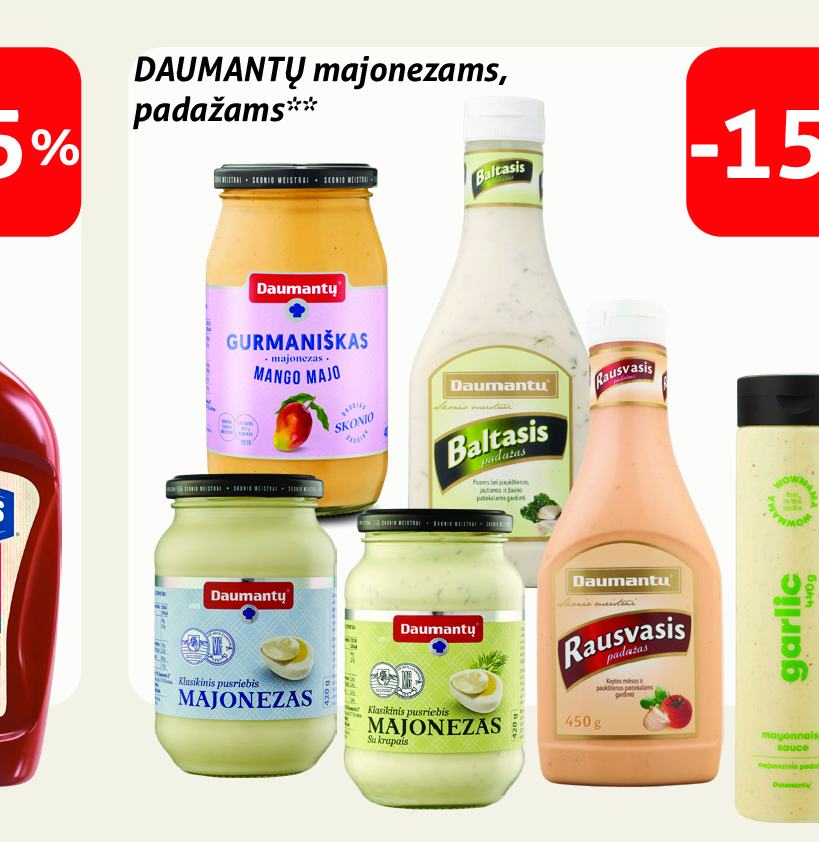 DAUMANTŲ majonezams, padažams