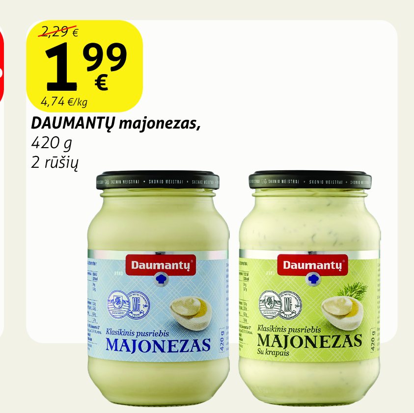 DAUMANTŲ majonezas, 420 g