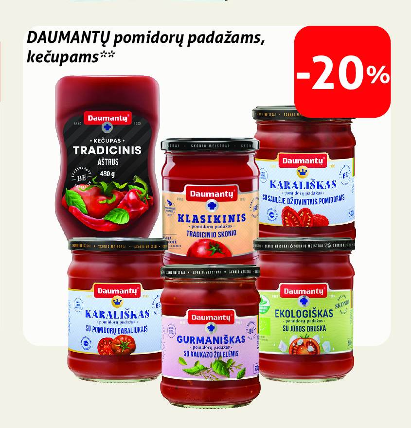 DAUMANTŲ pomidorų padažams, kečupams