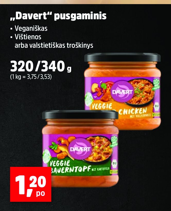 „Davert“ pusgaminis, 340 g