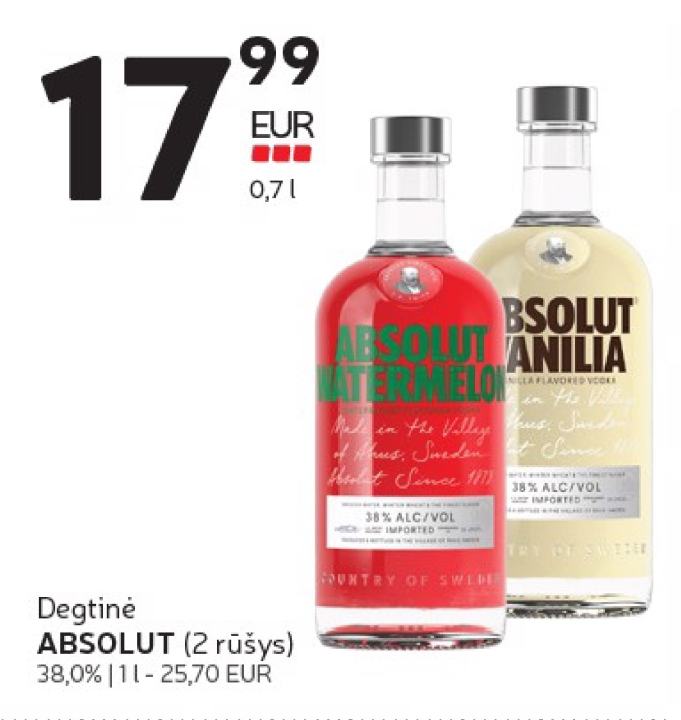 Degtinė ABSOLUT, 1 l