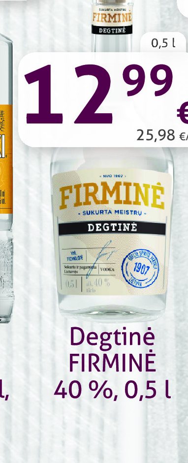 Degtinė FIRMINĖ, 0.5 l