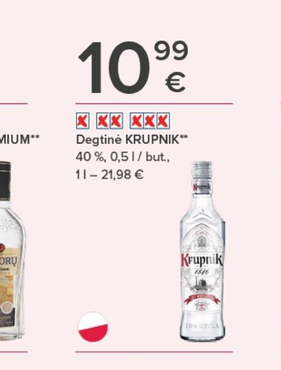 Degtinė KRUPNIK, 0.5 l