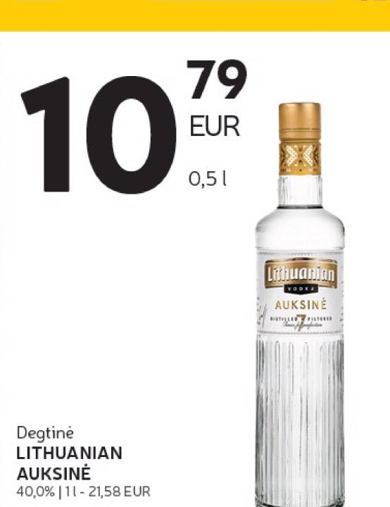 Degtinė LITHUANIAN AUKSINĖ, 0.5 l
