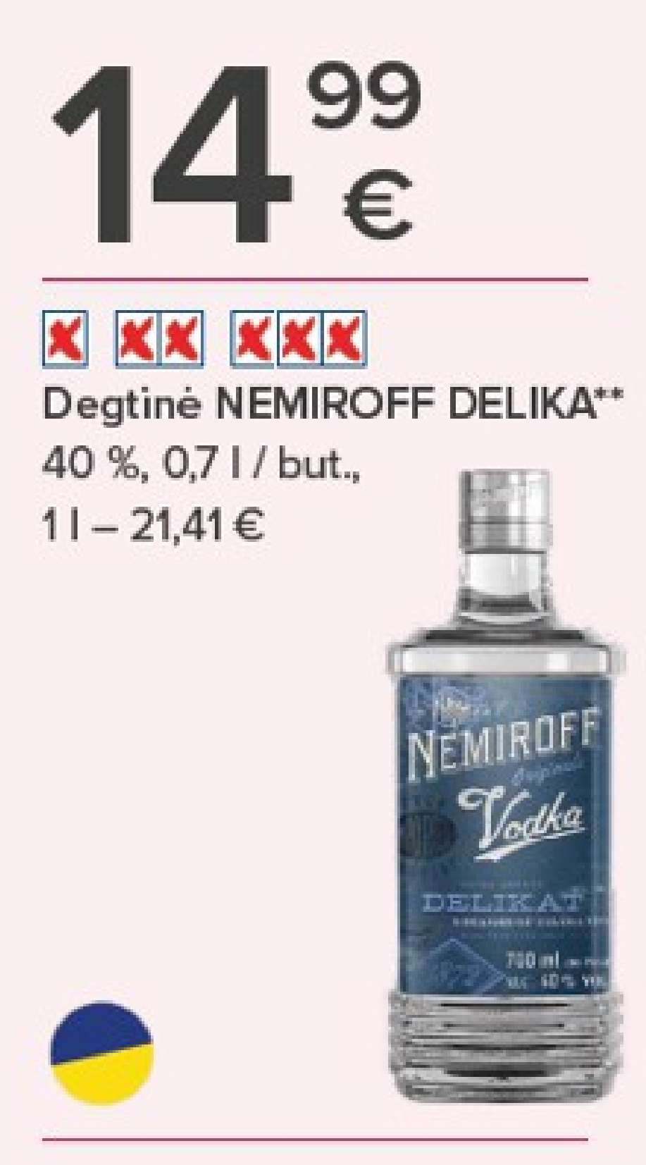 Degtinė NEMIROFF DELIKA, 0.7 l