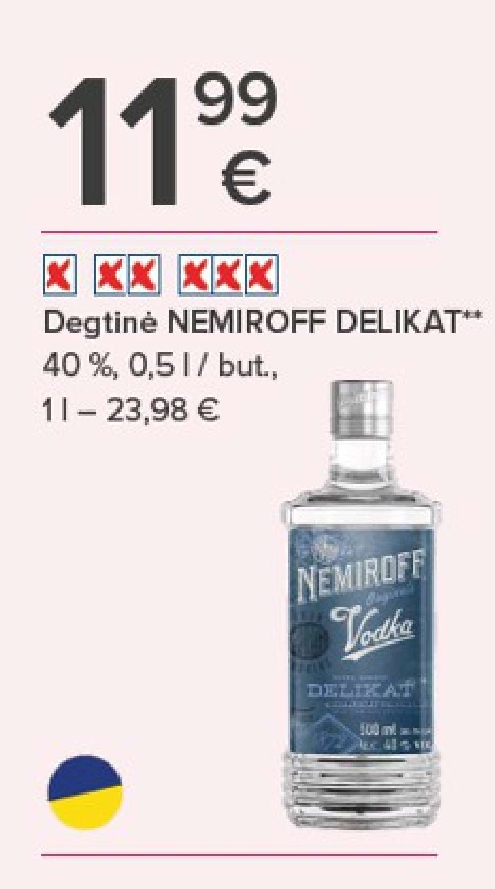 Degtinė NEMIROFF DELIKAT, 0.5 l