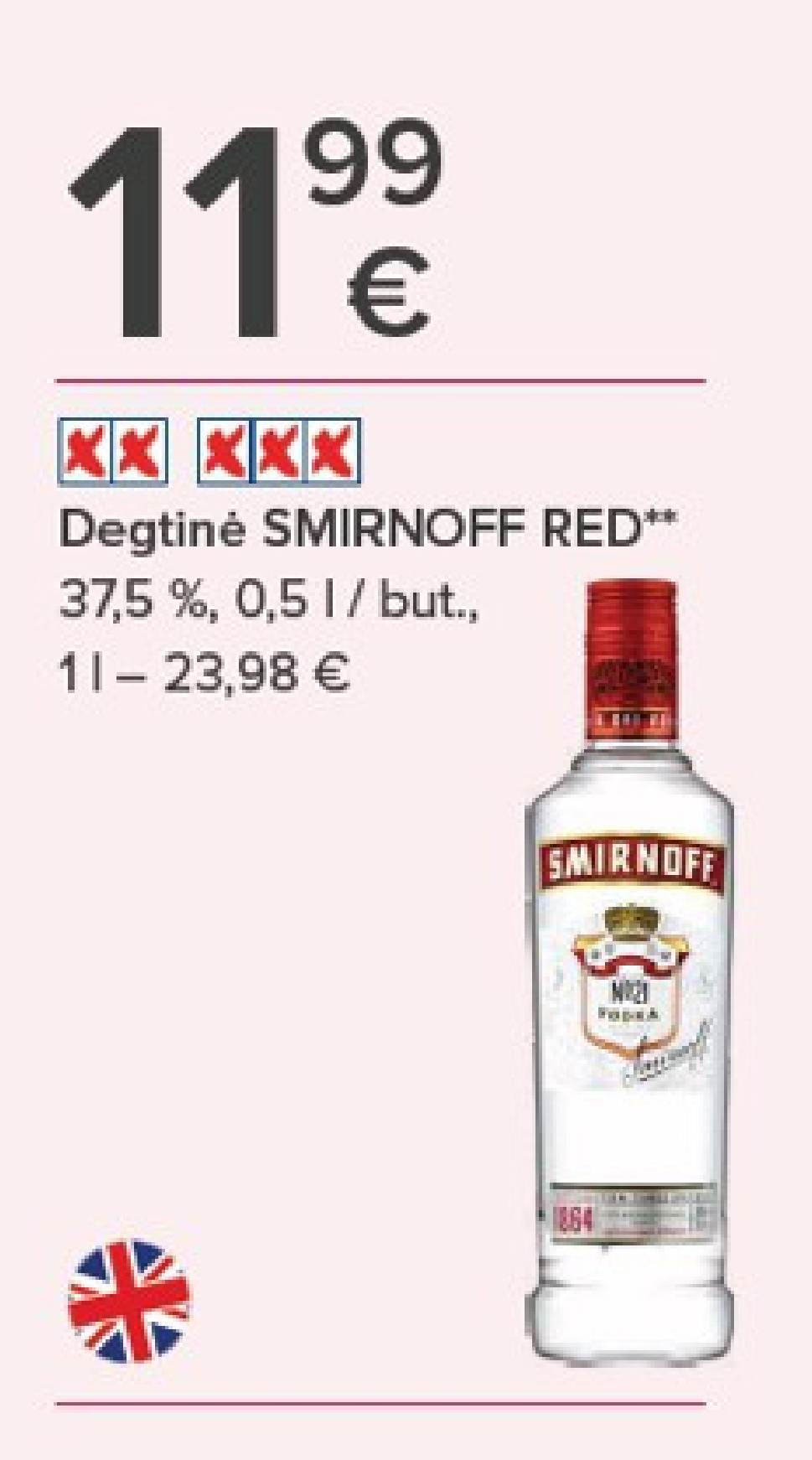 Degtinė SMIRNOFF RED, 0.5 l