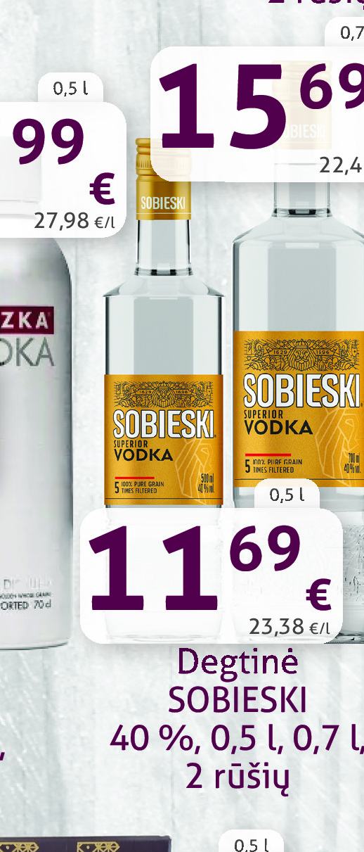 Degtinė SOBIESKI, 0.5 l